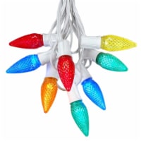 25 Foot C9 LED Multi Christmas Light Set, Hanging String Lights, White Wire