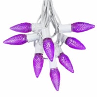 25 Foot C9 LED Purple Christmas Light Set, Hanging String Lights, White Wire