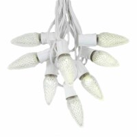 25 Foot C9 LED Warm White Christmas Light Set, Hanging String Lights, White Wire Perspective: Main