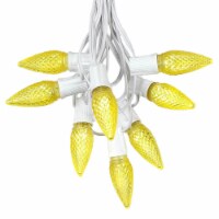 25 Foot C9 LED Yellow Christmas Light Set, Hanging String Lights, White Wire