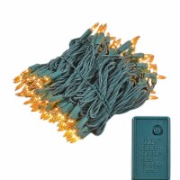 140 Light Chasing Christmas Mini Light Set Orange Green Wire 46.5 Long 1 Each Harris Teeter