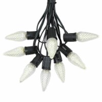 25 Foot C9 LED Warm White Christmas Light Set, Hanging String Lights, Black Wire
