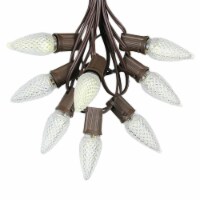 25 Foot C9 LED Warm White Christmas Light Set, Hanging String Lights, Brown Wire