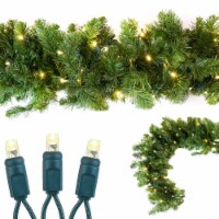 Novelty Lights 9 Foot Christmas Garland, Colorado Green Pine, Warm White