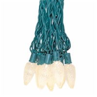 25 Foot C9 LED Outdoor Christmas String Light Set, Warm White, Green Wire