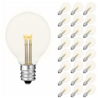 25 Pack G40 LED Outdoor String Light Patio Globe Replacement Bulbs, Warm White