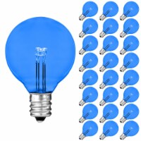 25 Pack G40 LED Outdoor String Light Patio Globe Replacement Bulbs, Blue