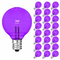 25 Pack G40 LED Outdoor String Light Patio Globe Replacement Bulbs, Purple