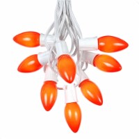 100 Foot C9 Ceramic Orange Christmas Light Set, Hanging String Lights, White Wire
