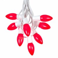 100 Foot C9 Ceramic Red Christmas Light Set, Hanging String Lights, White Wire