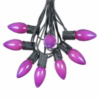 100 Foot C9 Ceramic Purple Christmas Light Set, Hanging String Lights, Black Wire