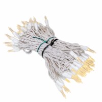 70 Light T5 LED Christmas Mini Light Set, Warm White, White Wire, 35' Long Perspective: Main