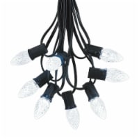 25 Foot C7 LED Pure White Christmas Light Set, Hanging String Lights, Black Wire