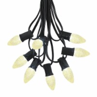 25 Foot C7 LED Warm White Christmas Light Set, Hanging String Lights, Black Wire