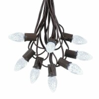 25 Foot C7 LED Pure White Christmas Light Set, Hanging String Lights, Brown Wire