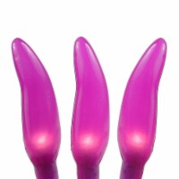 35 Light Chilli Pepper Mini Light Set, Purple, Green Wire, 11' Long