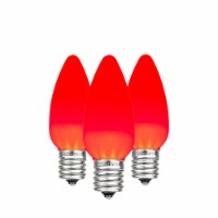 25 Pack C7 LED Plastic Ceramic Outdoor Christmas Replacement Bulbs, Red