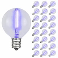 25 Pack LED G50 Glass Filament Outdoor Globe Replacement Bulbs, Black Light