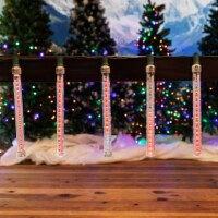 Novelty Lights 12 LED Cascading Meteor Starfall Tube, Red, Pack of 5