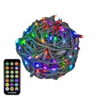 Novelty Lights 100 RGB Plus Warm White LED 6 Spacing Green Wire 50 Feet