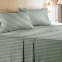 Leluxe Home Striped Full Size Bed Sheets Set 6 Pc Deep Pocket bed sheets Full sheet set Perspective: Main