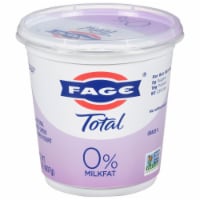 Fage Total Plain 0% Milkfat Nonfat Greek Yogurt Tub