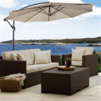 CB16387 Outdoor 10 ft. Patio Umbrella Patio with Cross Base, Beige