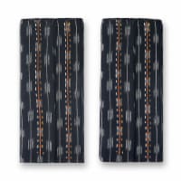 ROOMAL Napkin (Set of 2) Hand Embroidered on Woven Ikat Cotton Large Absorbent