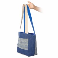 BISHESH Organic Reversible Cotton-lined Medium Tote Bag with Two Pockets