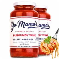 Yo Mama's Foods Gourmet Burgundy Wine Pasta Sauce (2) 25 oz Jars No Sugar Added, Gluten-Free