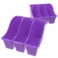 Storex 71110U06C Small Book Bin, Purple - 11.75 x 4.5 x 8.5 in. - Pack of 6