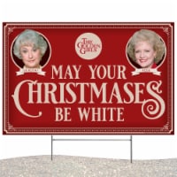 Golden Girls Holiday Yard Sign with Dorothy and Rose, May your Christmases Be White