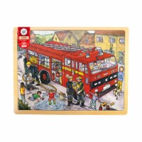 Bigjigs Toys Wooden Fire Engine Tray Puzzle