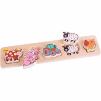 Bigjigs Toys BJTBB014 Chunky Lift & Math Puzzle Farm