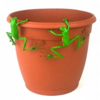 Land & Sea LS1218WF Red Eyed Tree Frog Thin Pot Sitter Hanger, Green - Set of 2