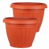 Gabby The Gofer GTG222LP2 Large 15.5 Inch Plastic Terra Cotta Colored Planter (2 Pack)
