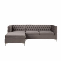 Ergode Sectional Sofa Gray Velvet