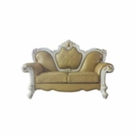 Ergode Loveseat w/3 Pillows Antique Pearl & Butterscotch PU