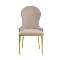 Ergode Side Chair (Set-2) Tan, Lavender Fabric & Gold