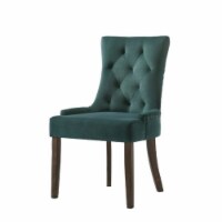 Ergode Side Chair Green Velvet & Espresso Finish