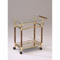 Ergode Serving Cart Gold Plated & Clear Glass - Tempered