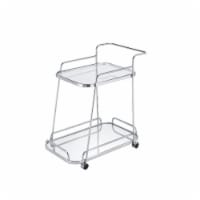 Ergode Serving Cart Clear Glass & Chrome Finish
