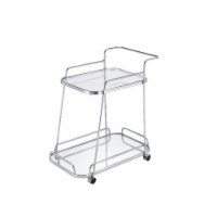 Ergode Serving Cart Clear Glass & Chrome Finish