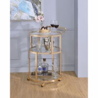 Ergode Serving Cart Gold & Clear Glass