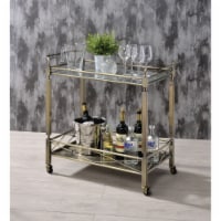 Ergode Serving Cart Antique Gold & Clear Glass