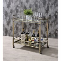 Ergode Serving Cart Antique Gold & Clear Glass