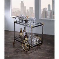 Ergode Serving Cart Black/Gold & Clear Glass