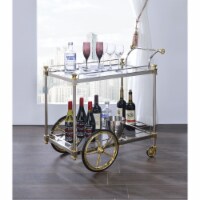 Ergode Serving Cart Silver/Gold & Clear Glass