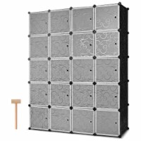 Costway DIY 20 Cube Portable Closet Storage Organizer Clothes Wardrobe Cabinet W/Doors
