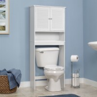Bathroom Space Saver Over The Toilet Shelved Storage Cabinet Organizer White